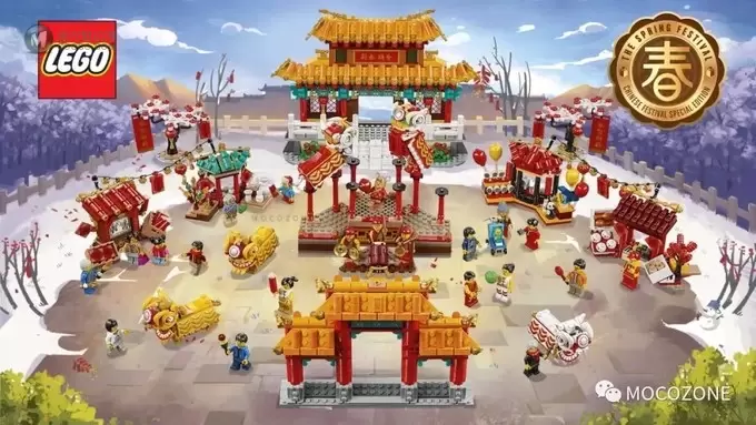 乐高中国新年节庆新品80104舞狮80105庙会正式公布！