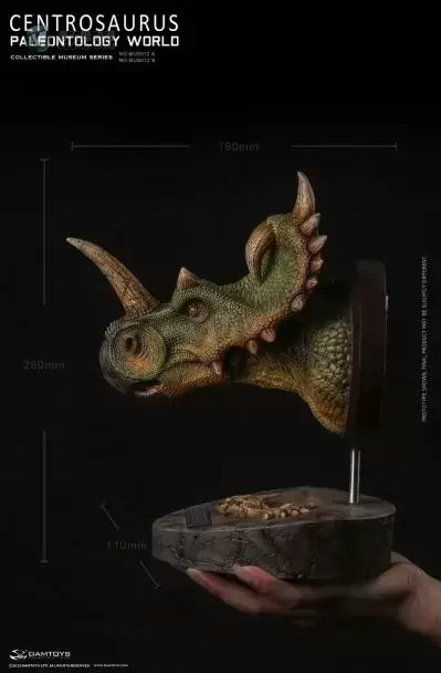 DAMTOYS MUS012 博物馆系列 尖角龙Centrosaurus 头部收藏级雕像A B