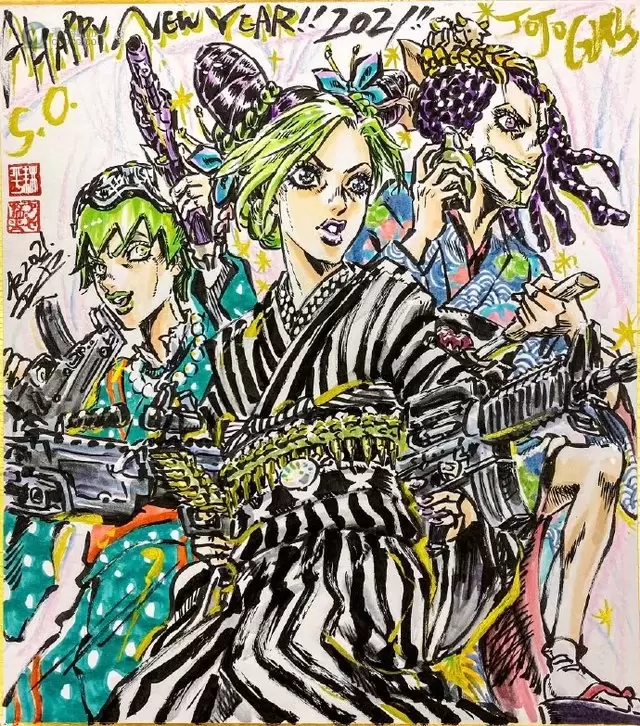 「JOJO的奇妙冒险」作画监督芦谷耕平公开新年贺图 