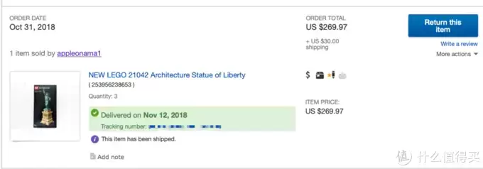 一次坎坷的海淘购物LEGO 21042自由女神