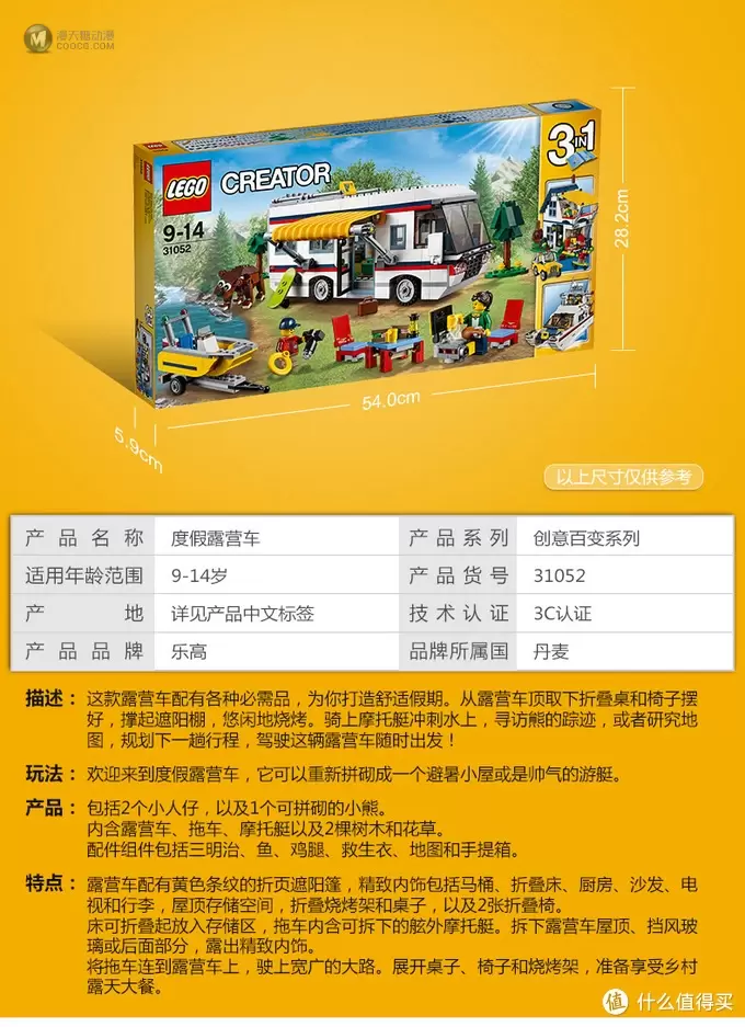 何以解忧，有我乐高 篇一：#热征#玩具# 绝对值 Lego 31052 三合一度假露营车