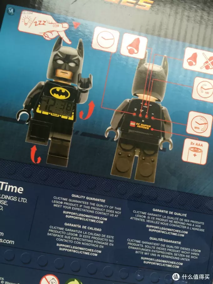 中亚海外购：LEGO 乐高 9005718 Super Heroes Batman 蝙蝠侠闹钟