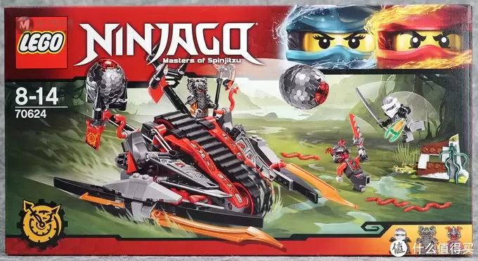 人仔就已经值回票价：LEGO乐高 70624 NINJAGO 幻影忍者系列 红蛇投石履带战车 开箱