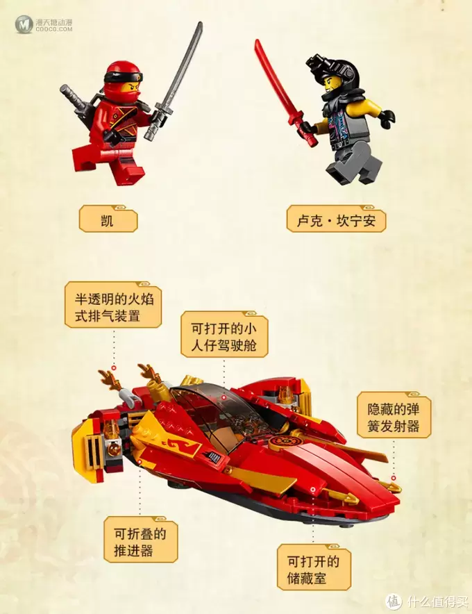 流刃若火—乐高LEGO Ninjago 凯的火元素忍者飞船70638