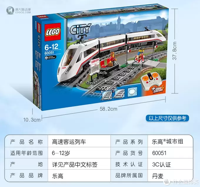 乐高共享积木 篇二：LEGO 乐高 CITY系列 60051 高速客运列车 拼搭