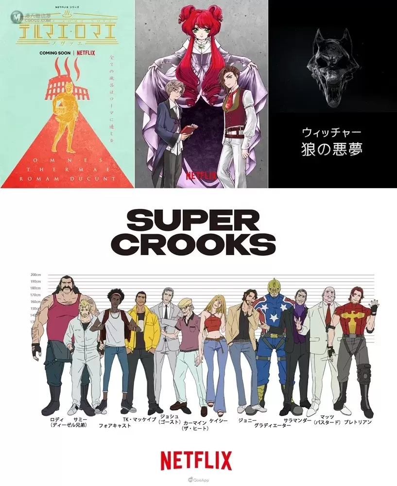 Netflix《罗马浴场 NOVAE》《猎魔士：狼之恶梦》《SUPER CROOKS》最新情报发表！CLAMP 合作动画企划启动！