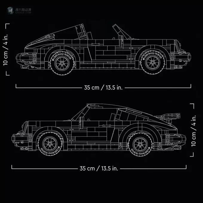 乐高正式发布的2021年首款车模型套装10295保时捷911