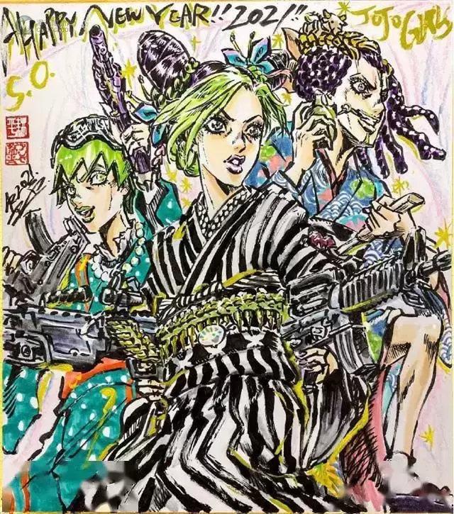 「JOJO的奇妙冒险」公布系列作画监督绘制的「石之海」开播贺图