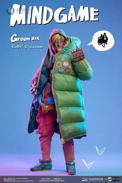 Damtoys x Coal Dog ZP003 1/6 Mindgame系列-绿六GREEN SIX